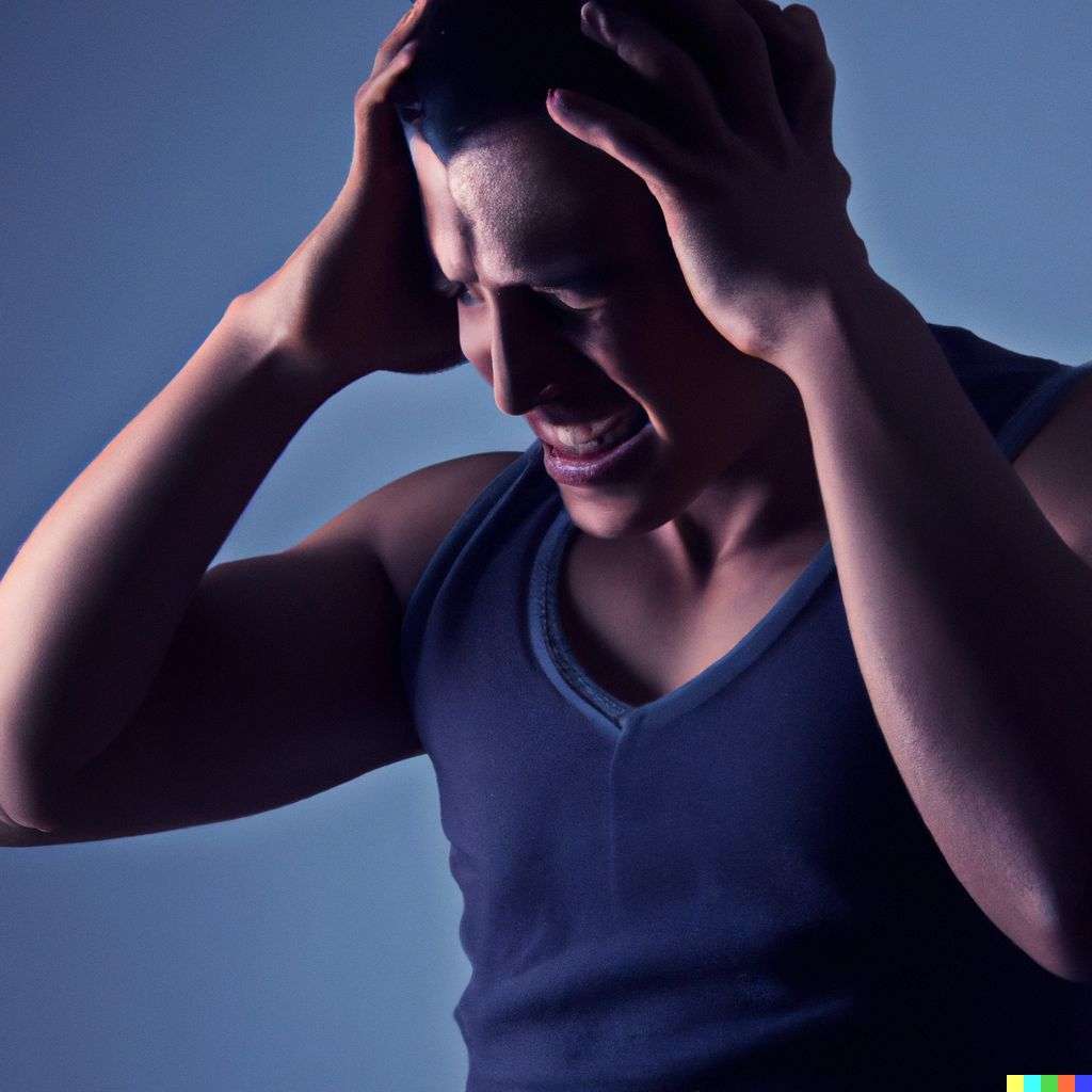 a representation of anxiety, photograph, studio lighting